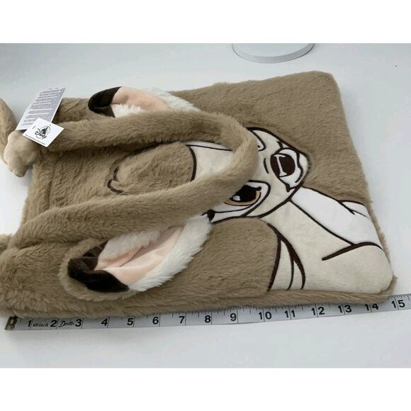 Disney Parks Bag Tote NWT Fuzzy Bambi Print With Magnetic Clasp & Flower Charm - Picture 9 of 10